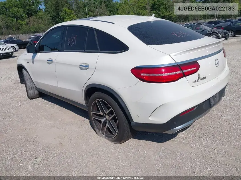 2016 Mercedes-Benz Gle 450 Amg Coupe 4Matic VIN: 4JGED6EB0GA022183 Lot: 45588341