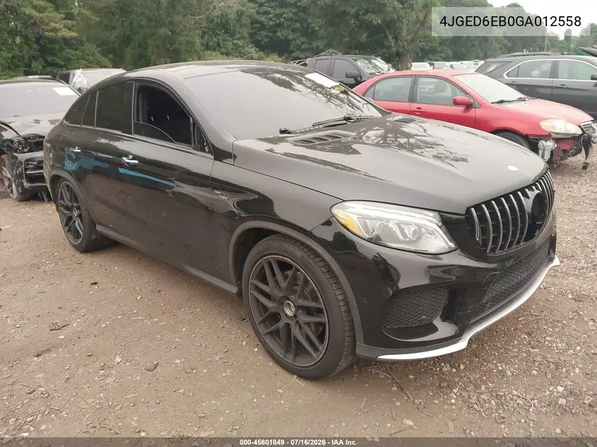 2016 Mercedes-Benz Gle 450 Amg Coupe 4Matic VIN: 4JGED6EB0GA012558 Lot: 45601849