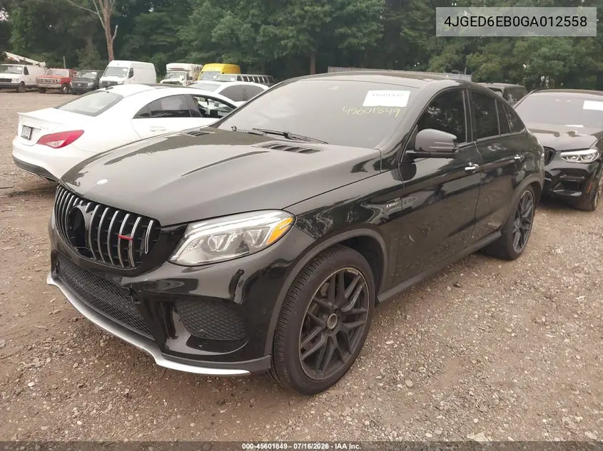 2016 Mercedes-Benz Gle 450 Amg Coupe 4Matic VIN: 4JGED6EB0GA012558 Lot: 45601849