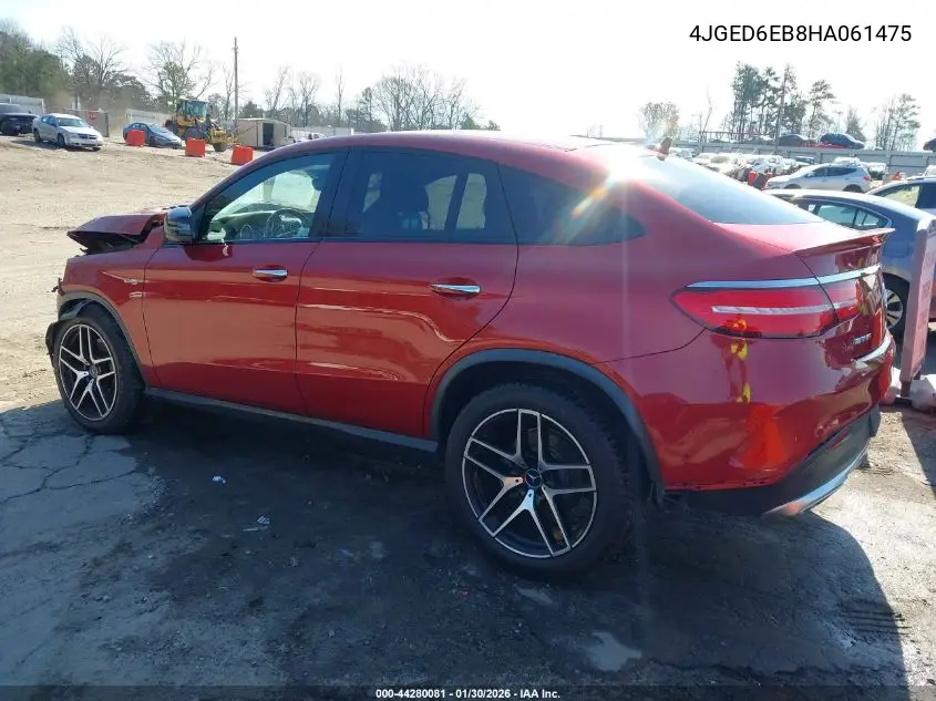 2017 Mercedes-Benz Amg Gle 43 Coupe 4Matic VIN: 4JGED6EB8HA061475 Lot: 44280081