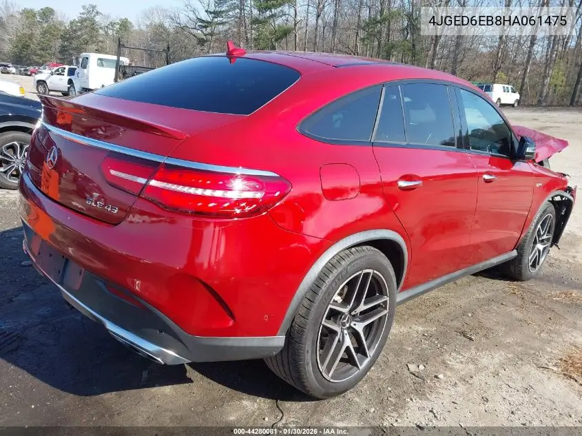 2017 Mercedes-Benz Amg Gle 43 Coupe 4Matic VIN: 4JGED6EB8HA061475 Lot: 44280081