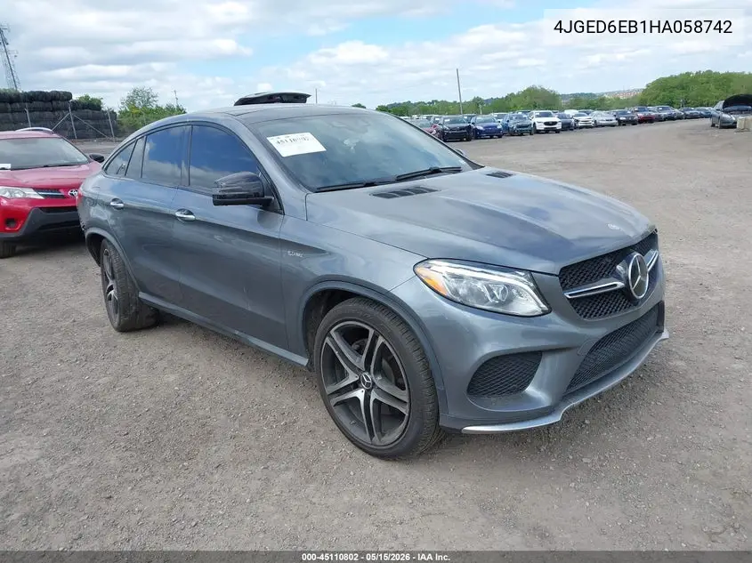 2017 Mercedes-Benz Amg Gle 43 Coupe 4Matic VIN: 4JGED6EB1HA058742 Lot: 45110802