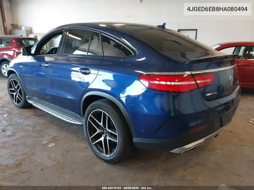2017 Mercedes-Benz Amg Gle 43 Coupe 4Matic VIN: 4JGED6EB8HA080494 Lot: 45319152