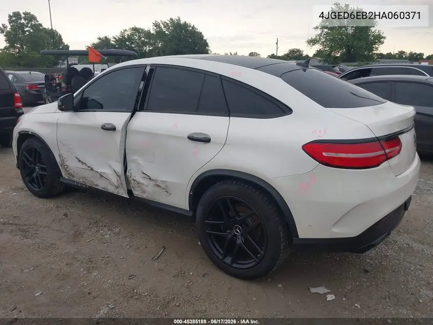 2017 Mercedes-Benz Amg Gle 43 Coupe 4Matic VIN: 4JGED6EB2HA060371 Lot: 45385189