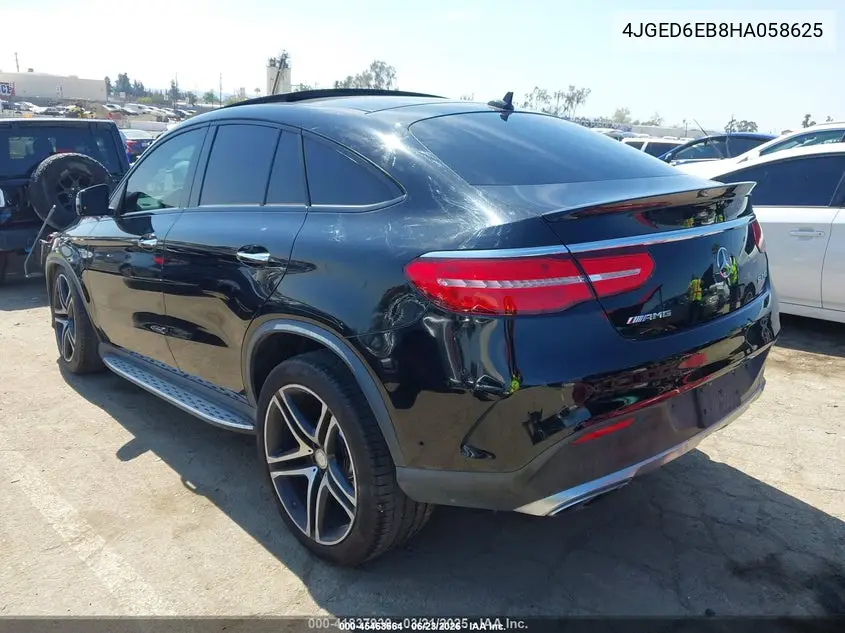 2017 Mercedes-Benz Amg Gle 43 Coupe 4Matic VIN: 4JGED6EB8HA058625 Lot: 45463564