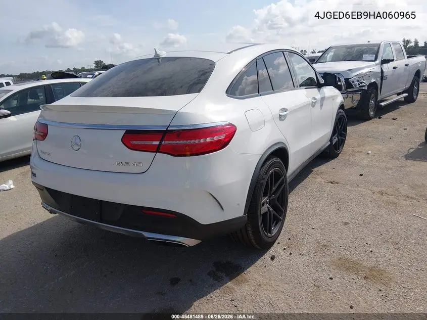 2017 Mercedes-Benz Amg Gle 43 Coupe 4Matic VIN: 4JGED6EB9HA060965 Lot: 45481489