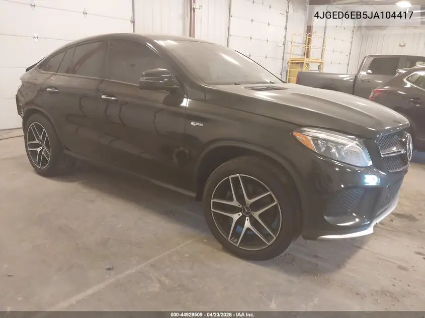 2018 Mercedes-Benz Amg Gle 43 Coupe 4Matic VIN: 4JGED6EB5JA104417 Lot: 44929509