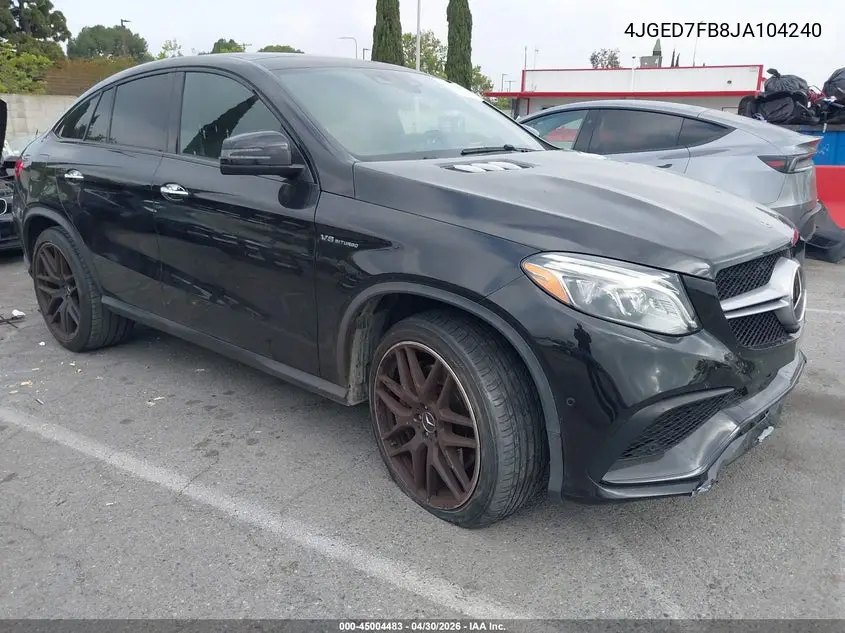 2018 Mercedes-Benz Amg Gle 63 Coupe S 4Matic VIN: 4JGED7FB8JA104240 Lot: 45004483
