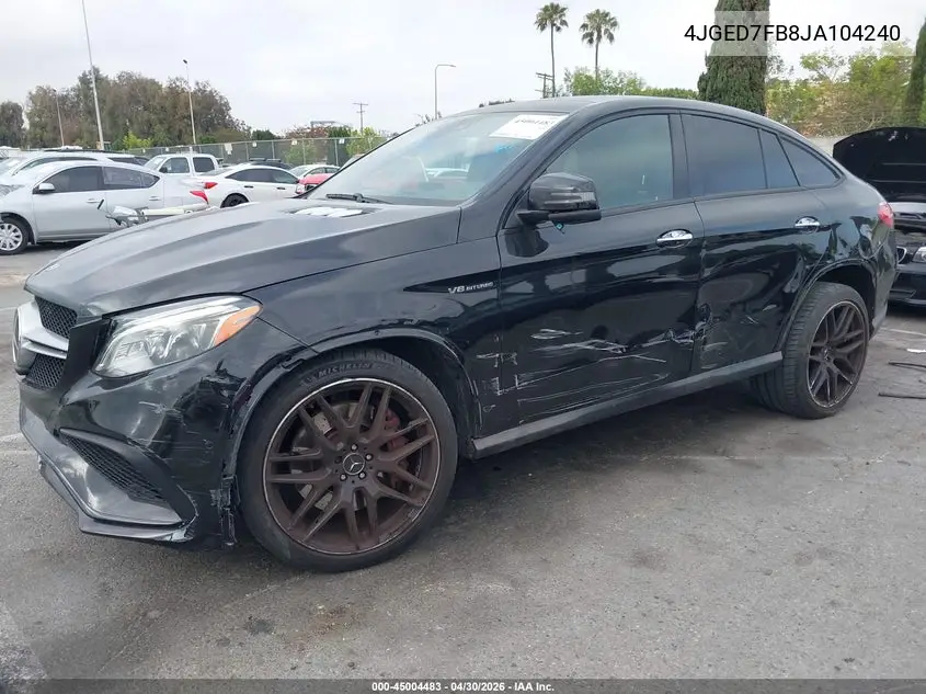 2018 Mercedes-Benz Amg Gle 63 Coupe S 4Matic VIN: 4JGED7FB8JA104240 Lot: 45004483
