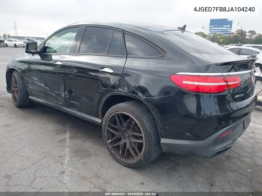 2018 Mercedes-Benz Amg Gle 63 Coupe S 4Matic VIN: 4JGED7FB8JA104240 Lot: 45004483