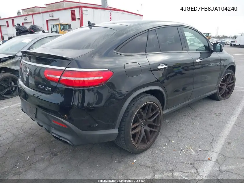 2018 Mercedes-Benz Amg Gle 63 Coupe S 4Matic VIN: 4JGED7FB8JA104240 Lot: 45004483