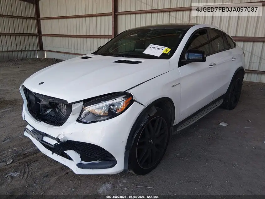 2018 Mercedes-Benz Amg Gle 63 Coupe S 4Matic VIN: 4JGED7FB0JA097087 Lot: 45023825