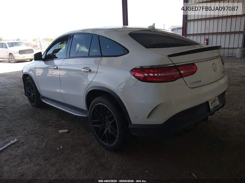 2018 Mercedes-Benz Amg Gle 63 Coupe S 4Matic VIN: 4JGED7FB0JA097087 Lot: 45023825