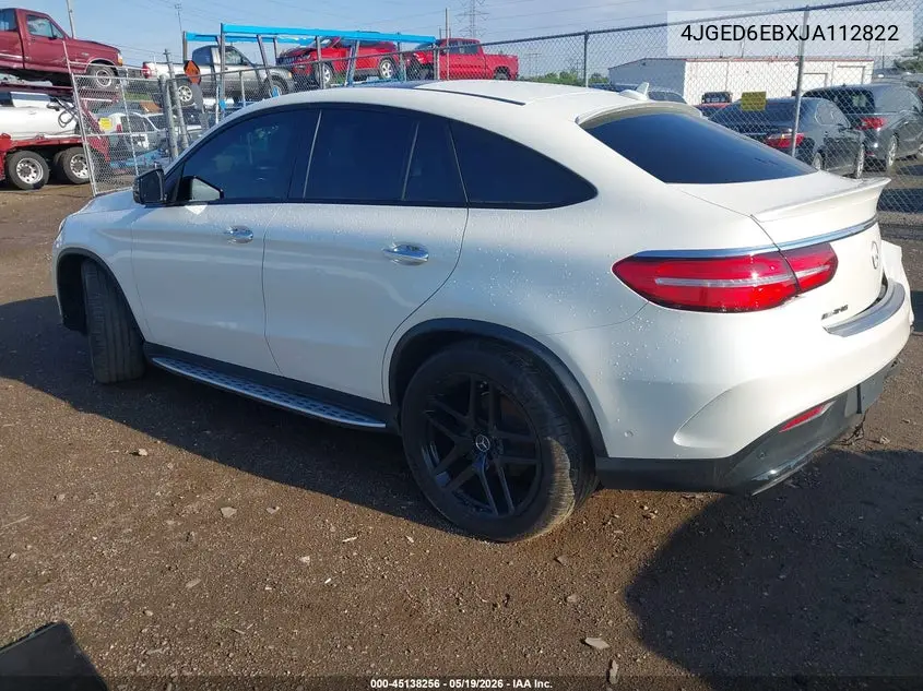2018 Mercedes-Benz Amg Gle 43 Coupe 4Matic VIN: 4JGED6EBXJA112822 Lot: 45138256