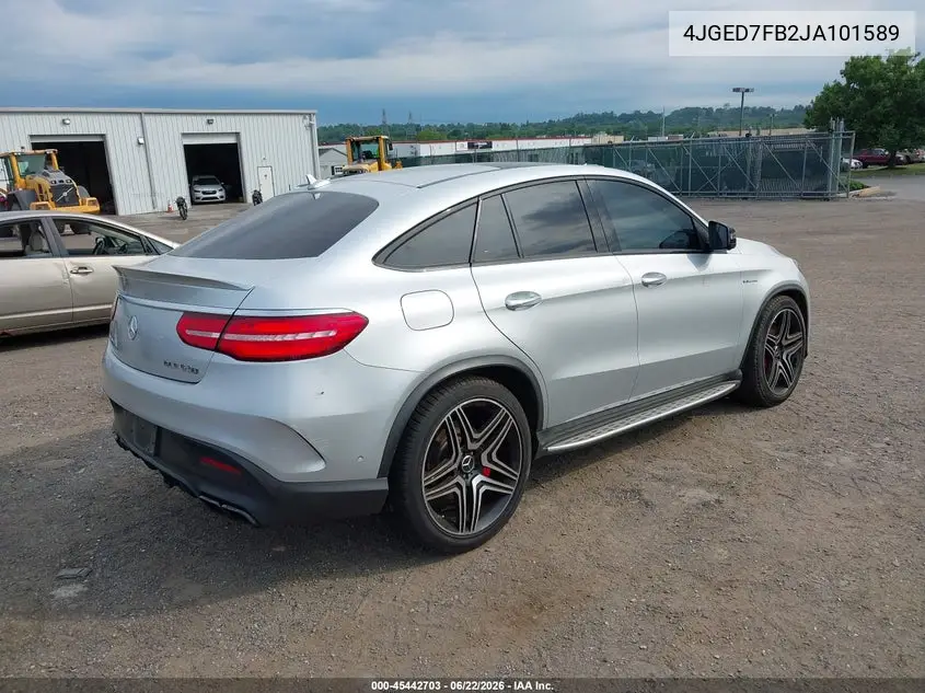 2018 Mercedes-Benz Amg Gle 63 Coupe S 4Matic VIN: 4JGED7FB2JA101589 Lot: 45442703