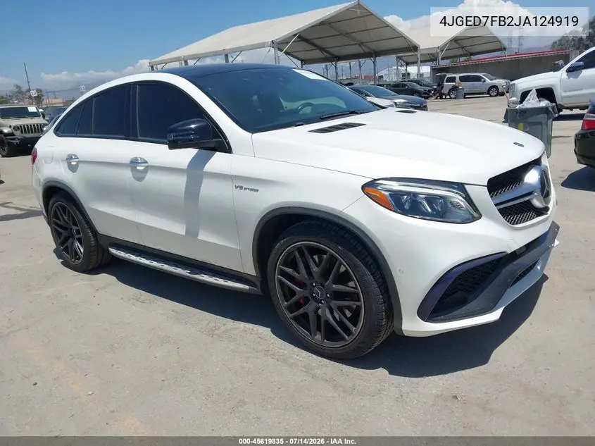2018 Mercedes-Benz Amg Gle 63 Coupe S 4Matic VIN: 4JGED7FB2JA124919 Lot: 45619835