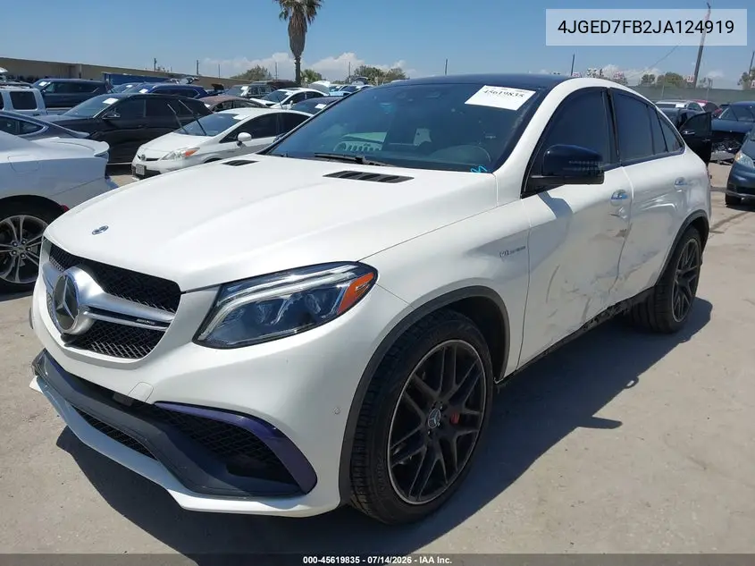 2018 Mercedes-Benz Amg Gle 63 Coupe S 4Matic VIN: 4JGED7FB2JA124919 Lot: 45619835