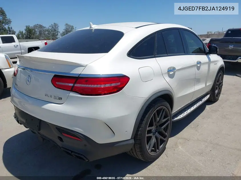 2018 Mercedes-Benz Amg Gle 63 Coupe S 4Matic VIN: 4JGED7FB2JA124919 Lot: 45619835