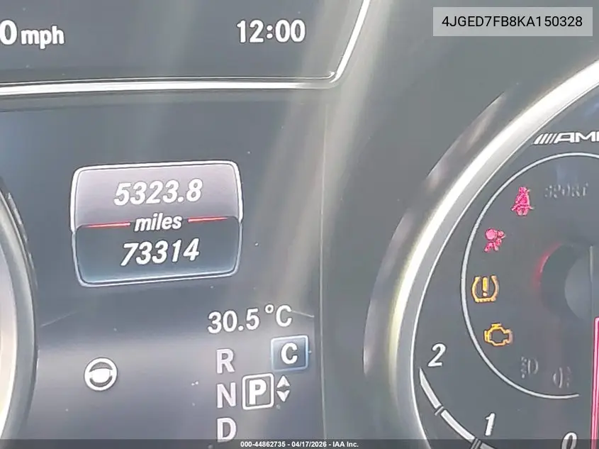2019 Mercedes-Benz Amg Gle 63 Coupe S 4Matic VIN: 4JGED7FB8KA150328 Lot: 44862735