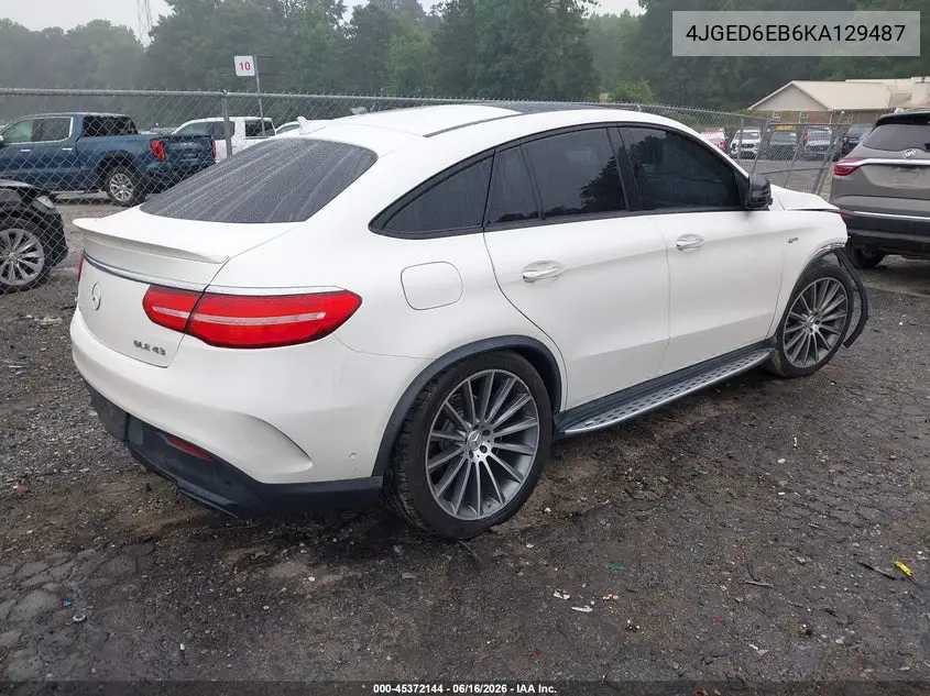 2019 Mercedes-Benz Amg Gle 43 Coupe 4Matic VIN: 4JGED6EB6KA129487 Lot: 45372144