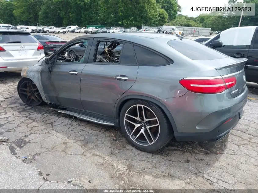 2019 Mercedes-Benz Amg Gle 43 Coupe 4Matic VIN: 4JGED6EB2KA129583 Lot: 45425846