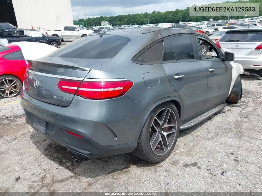 2019 Mercedes-Benz Amg Gle 43 Coupe 4Matic VIN: 4JGED6EB2KA129583 Lot: 45425846