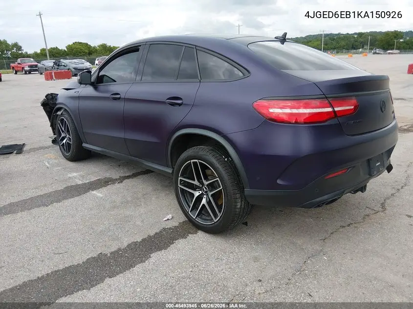 2019 Mercedes-Benz Amg Gle 43 Coupe 4Matic VIN: 4JGED6EB1KA150926 Lot: 45493945