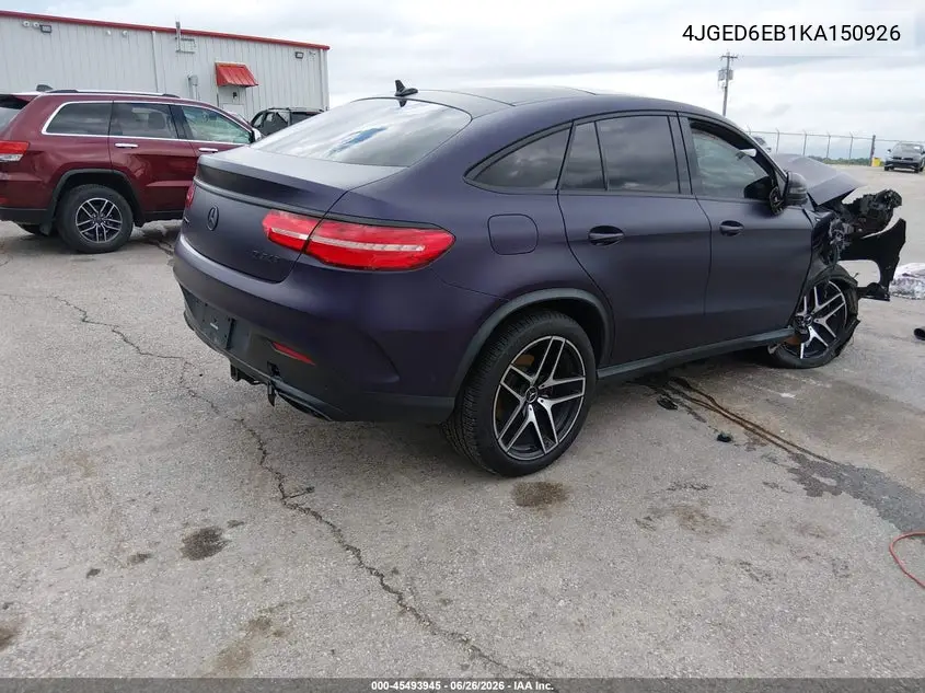 2019 Mercedes-Benz Amg Gle 43 Coupe 4Matic VIN: 4JGED6EB1KA150926 Lot: 45493945