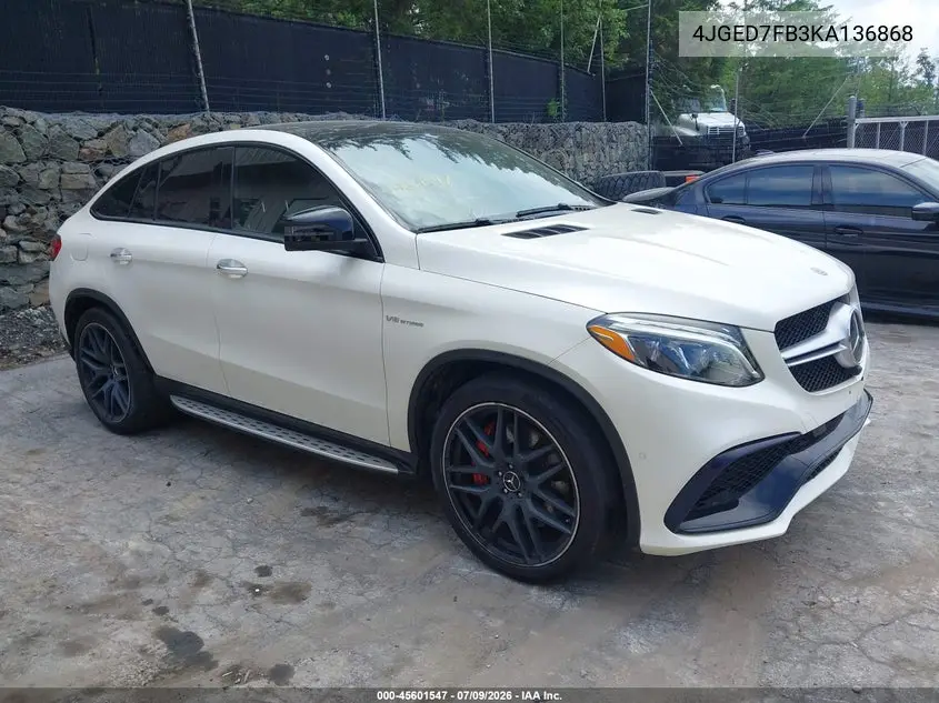 2019 Mercedes-Benz Amg Gle 63 Coupe S 4Matic VIN: 4JGED7FB3KA136868 Lot: 45601547