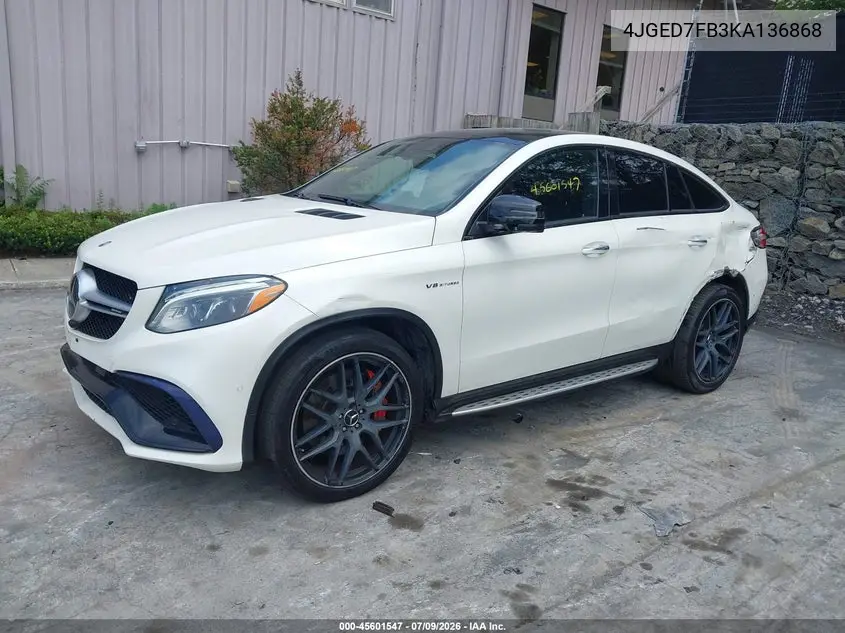 2019 Mercedes-Benz Amg Gle 63 Coupe S 4Matic VIN: 4JGED7FB3KA136868 Lot: 45601547