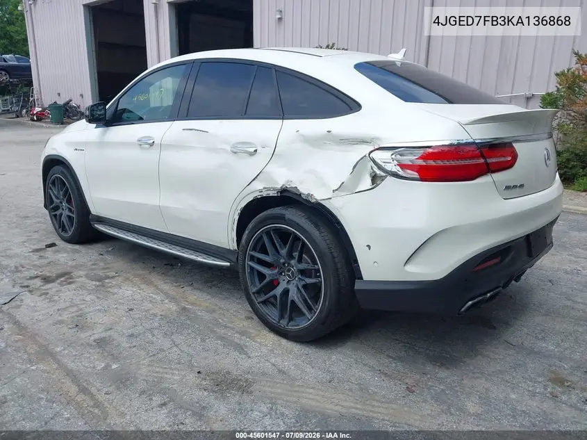 2019 Mercedes-Benz Amg Gle 63 Coupe S 4Matic VIN: 4JGED7FB3KA136868 Lot: 45601547