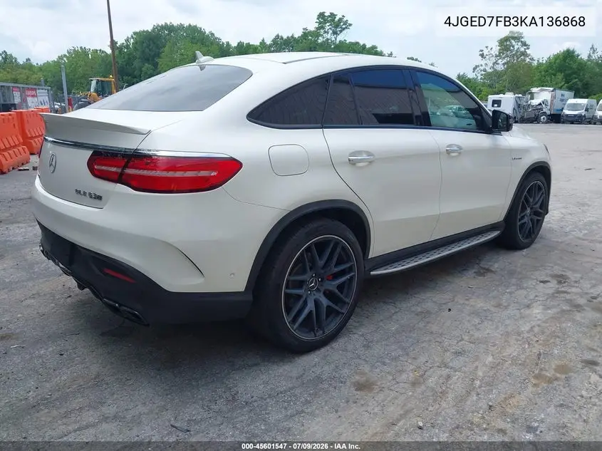 2019 Mercedes-Benz Amg Gle 63 Coupe S 4Matic VIN: 4JGED7FB3KA136868 Lot: 45601547