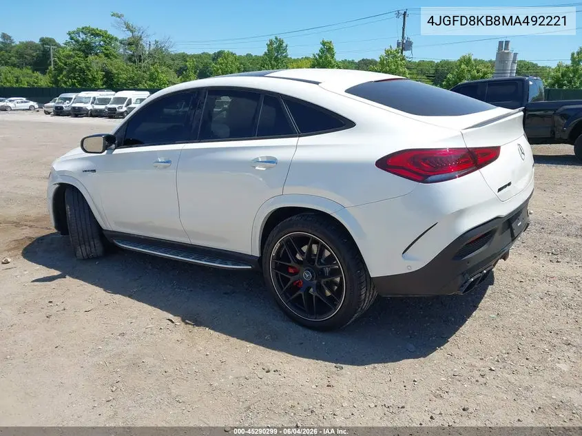 2021 Mercedes-Benz Amg Gle 63 Coupe S 4Matic VIN: 4JGFD8KB8MA492221 Lot: 45290299