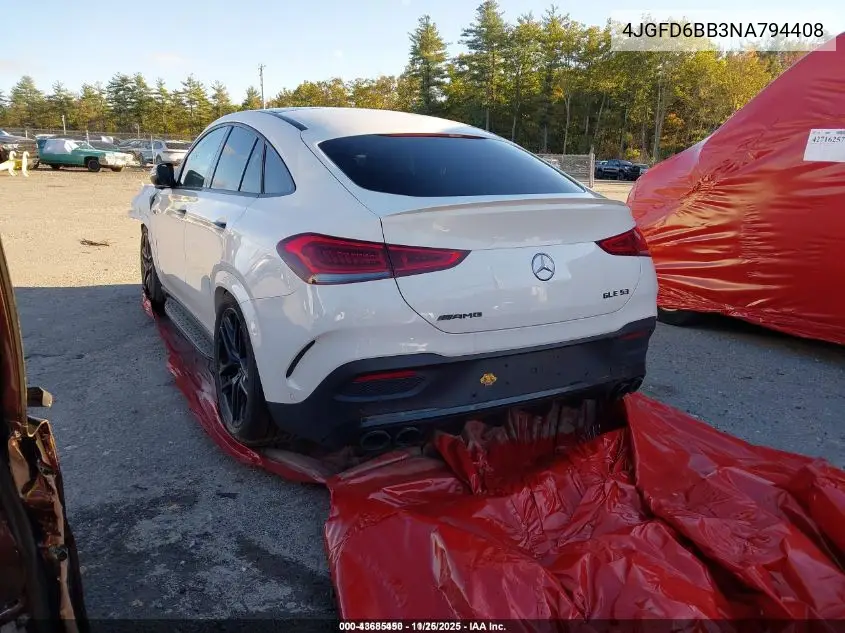 2022 Mercedes-Benz Amg Gle 53 Coupe 4Matic VIN: 4JGFD6BB3NA794408 Lot: 43685450
