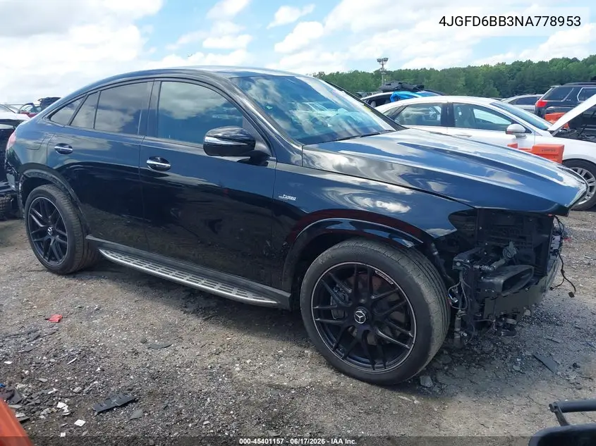 2022 Mercedes-Benz Amg Gle 53 Coupe 4Matic VIN: 4JGFD6BB3NA778953 Lot: 45401157
