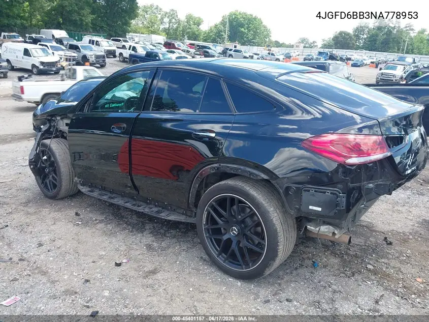2022 Mercedes-Benz Amg Gle 53 Coupe 4Matic VIN: 4JGFD6BB3NA778953 Lot: 45401157