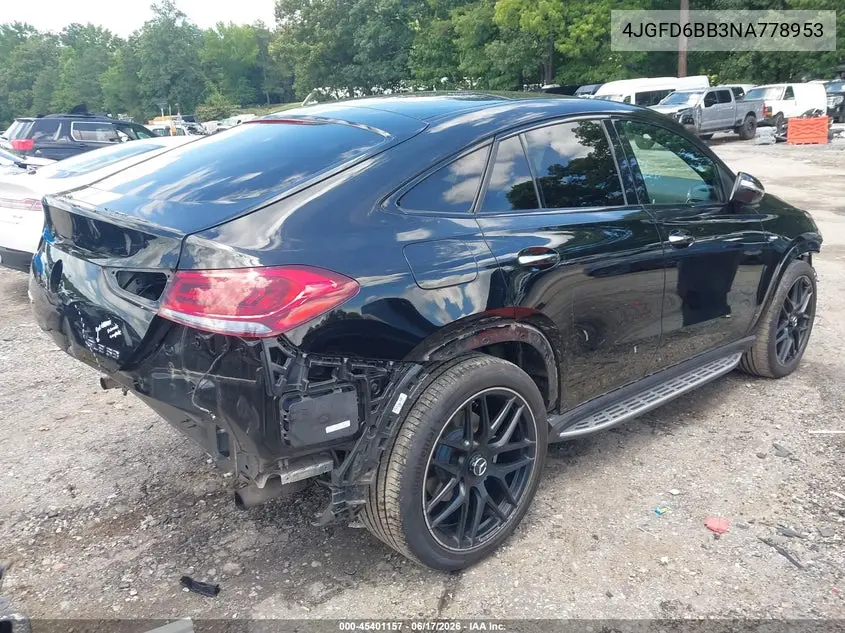2022 Mercedes-Benz Amg Gle 53 Coupe 4Matic VIN: 4JGFD6BB3NA778953 Lot: 45401157