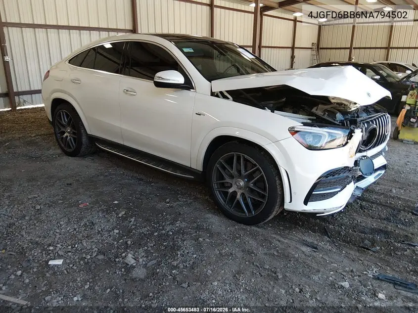 2022 Mercedes-Benz Amg Gle 53 Coupe 4Matic VIN: 4JGFD6BB6NA794502 Lot: 45653483