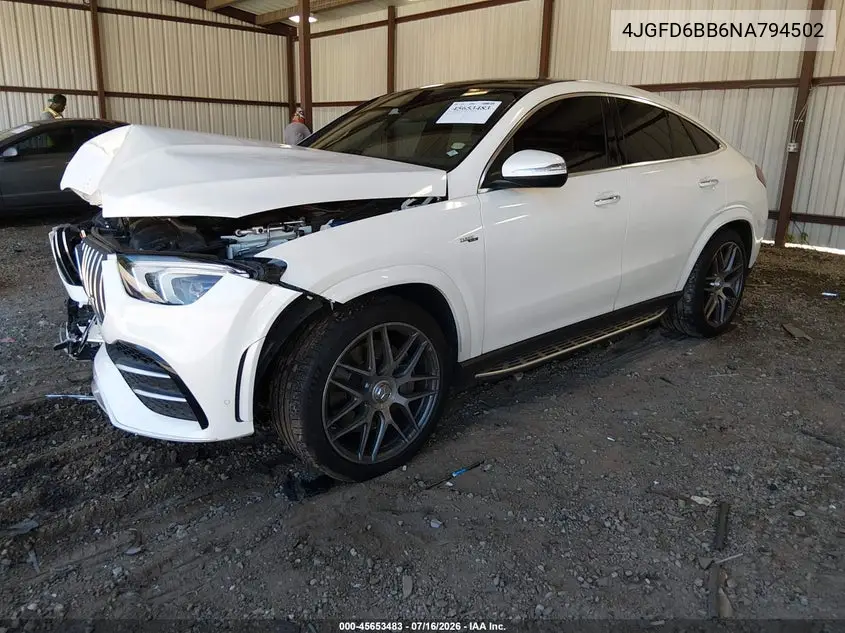 2022 Mercedes-Benz Amg Gle 53 Coupe 4Matic VIN: 4JGFD6BB6NA794502 Lot: 45653483