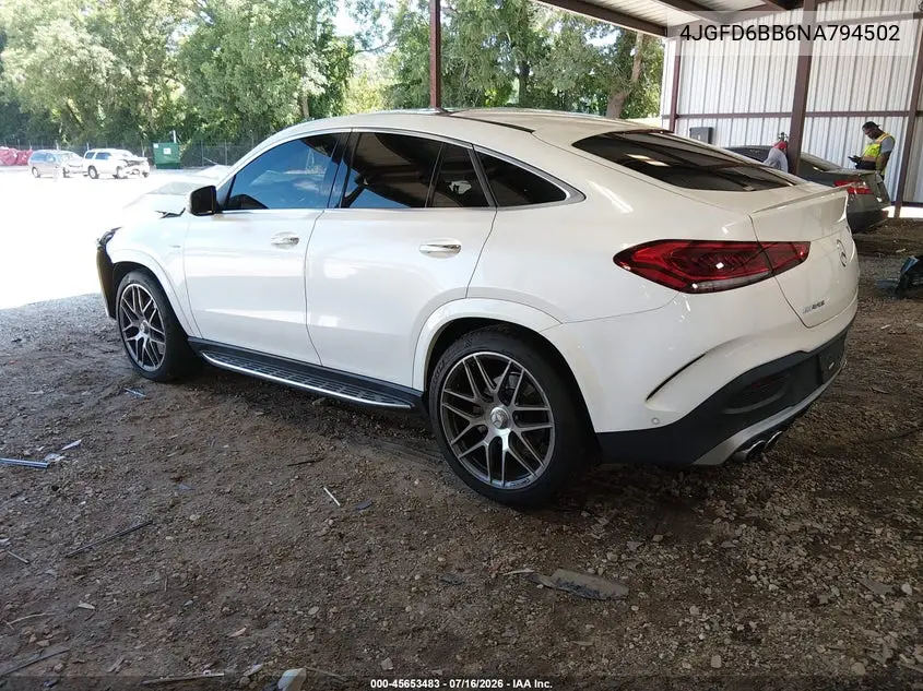 2022 Mercedes-Benz Amg Gle 53 Coupe 4Matic VIN: 4JGFD6BB6NA794502 Lot: 45653483