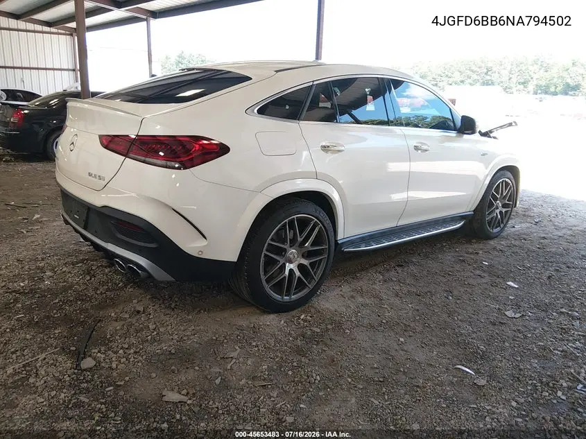 2022 Mercedes-Benz Amg Gle 53 Coupe 4Matic VIN: 4JGFD6BB6NA794502 Lot: 45653483