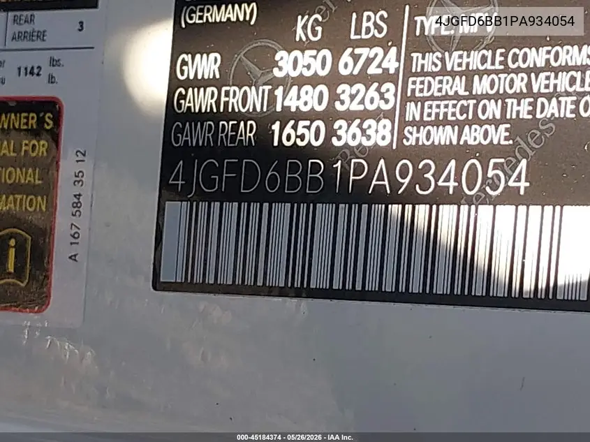 2023 Mercedes-Benz Amg Gle 53 Coupe 4Matic VIN: 4JGFD6BB1PA934054 Lot: 45184374