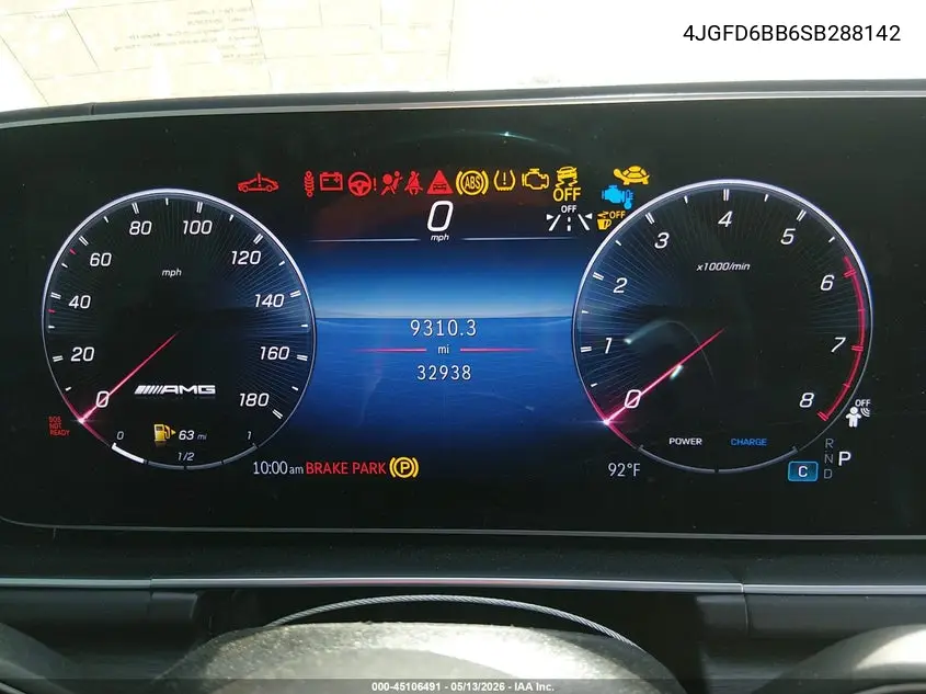 2025 Mercedes-Benz Amg Gle 53 Coupe 4Matic+ VIN: 4JGFD6BB6SB288142 Lot: 45106491