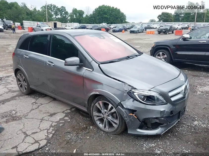 2015 Mercedes-Benz B-Class Electric Drive VIN: WDDVP9AB6FJ004648 Lot: 45334880