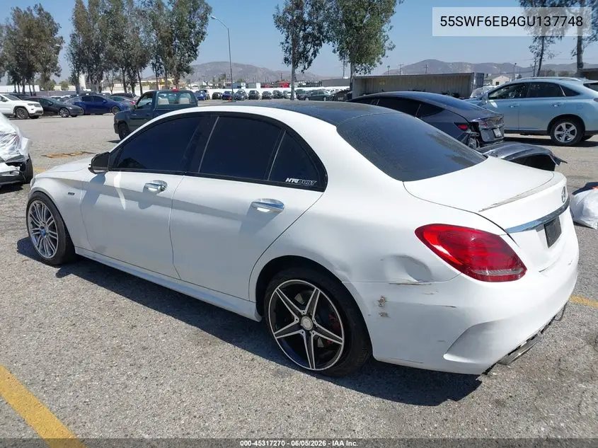 2016 Mercedes-Benz C 450 Amg 4Matic VIN: 55SWF6EB4GU137748 Lot: 45317270