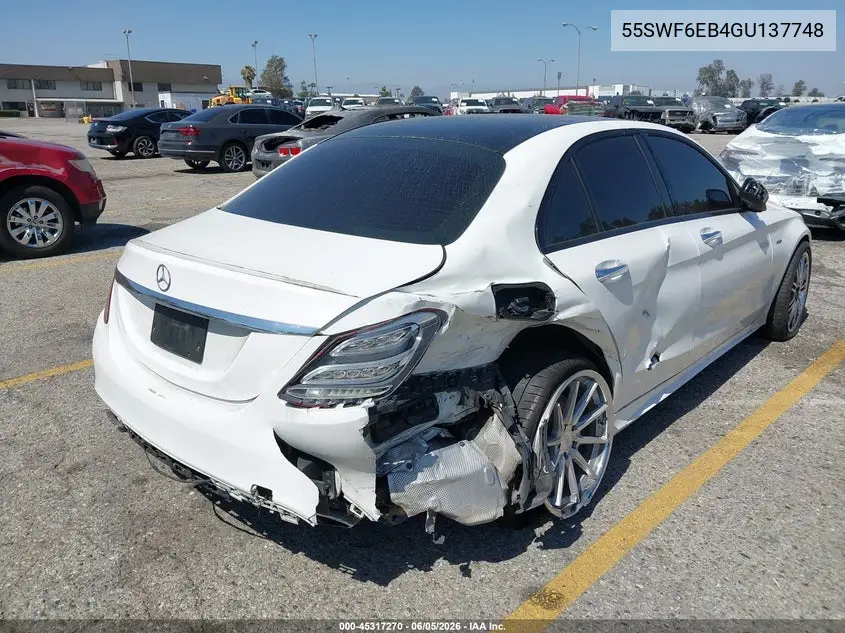 2016 Mercedes-Benz C 450 Amg 4Matic VIN: 55SWF6EB4GU137748 Lot: 45317270