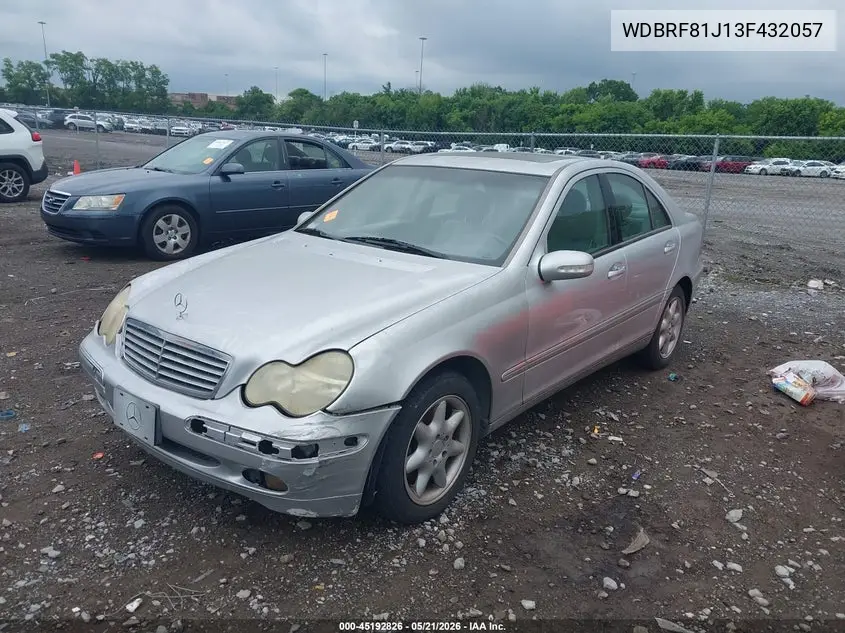2003 Mercedes-Benz C 240 VIN: WDBRF81J13F432057 Lot: 45192826
