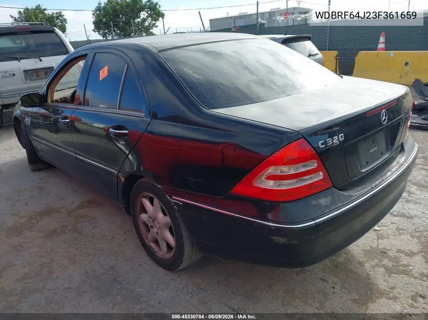 2003 Mercedes-Benz C 320 Sport VIN: WDBRF64J23F361659 Lot: 45330784