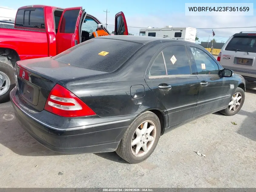 2003 Mercedes-Benz C 320 Sport VIN: WDBRF64J23F361659 Lot: 45330784
