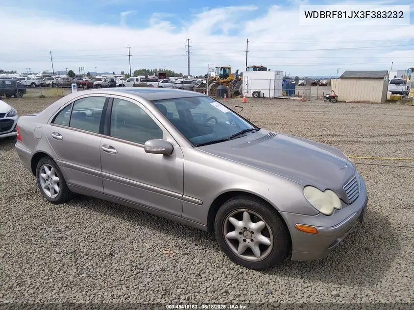 2003 Mercedes-Benz C 240 VIN: WDBRF81JX3F383232 Lot: 45416183